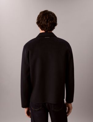 Мужская куртка Calvin Klein Double-Faced Wool Blend Reversible Chore, цвет: Тёмный сапфировый — фото 4