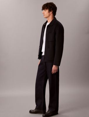 Мужская куртка Calvin Klein Double-Faced Wool Blend Reversible Chore, цвет: Тёмный сапфировый — фото 6
