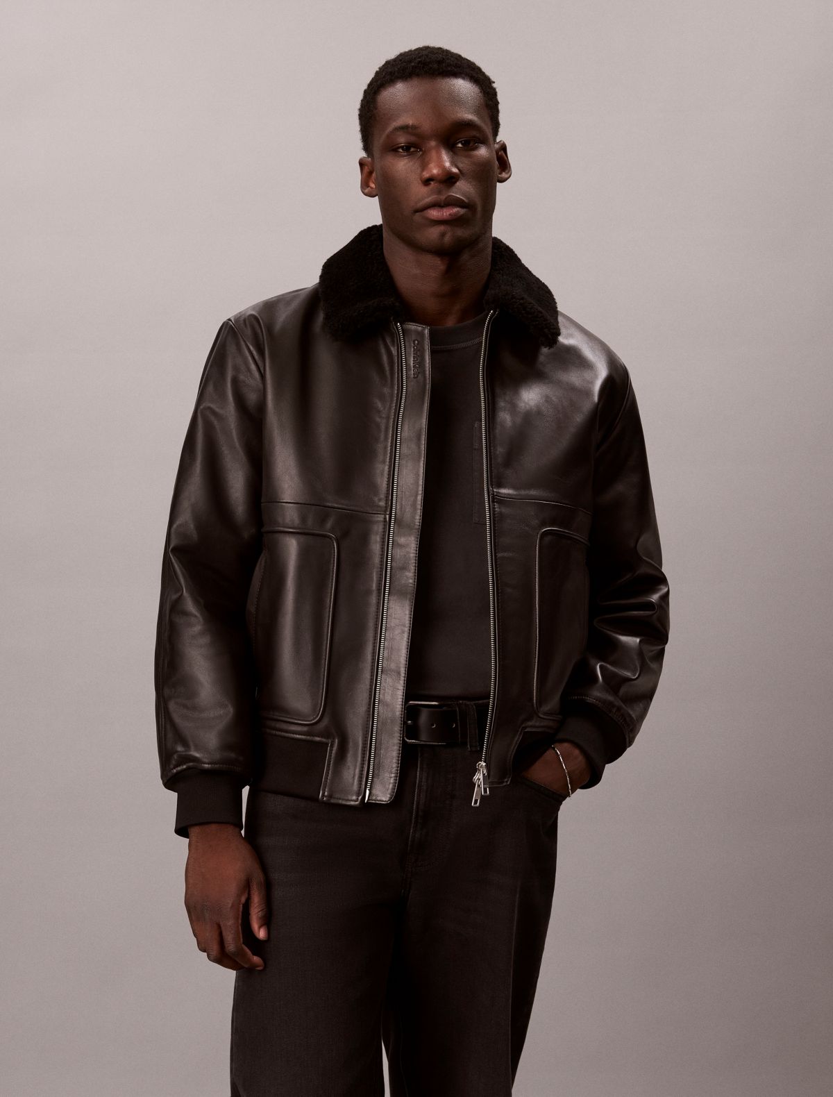 Leather Bomber Jacket