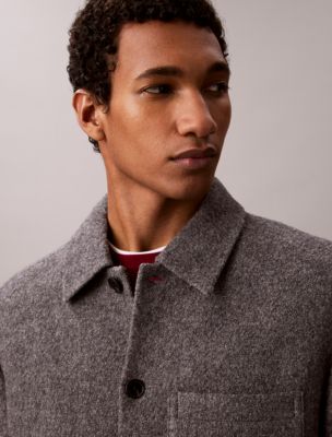 Мужские куртки Calvin Klein Melange Wool Blend Boucle Shirt Jacket — фото 2