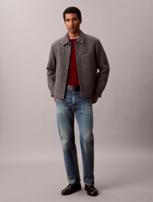 Мужские куртки Calvin Klein Melange Wool Blend Boucle Shirt Jacket — фото 3