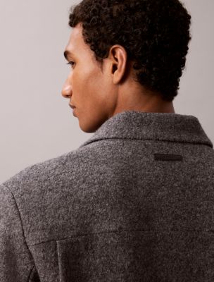 Мужские куртки Calvin Klein Melange Wool Blend Boucle Shirt Jacket — фото 4