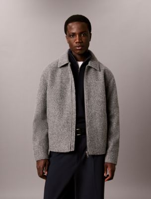 Мужская куртка Calvin Klein из букле-меланж на молнии, цвет: Серый меланжевый — фото 6