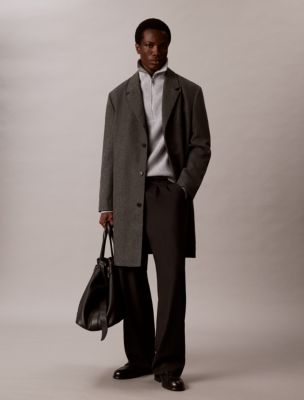 Herringbone Topcoat, Black