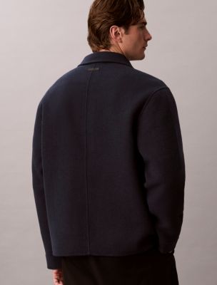 Мужская куртка Calvin Klein Double-Faced Wool Blend Chore, цвет: Синий — фото 4