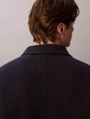 Мужская куртка Calvin Klein Double-Faced Wool Blend Chore, цвет: Синий — фото 5