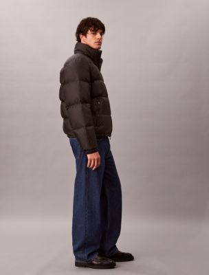 Мужская нейлоновая пуховая куртка Calvin Klein с логотипом-эмблемой, цвет: Чёрный — фото 4