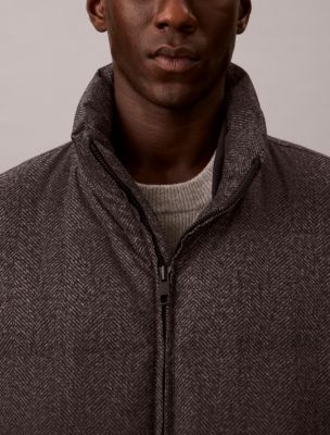 Мужская пуховая куртка Calvin Klein свободного кроя с принтом в елочку, цвет: Угольный меланжевый — фото 3