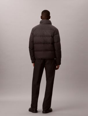 Мужская пуховая куртка Calvin Klein свободного кроя с принтом в елочку, цвет: Угольный меланжевый — фото 4