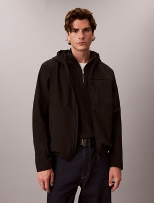 Softshell Lined Hooded Jacket, Black