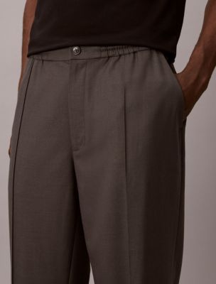Мужские зауженные брюки Calvin Klein из шерстяной смеси, цвет: Пепельный — фото 3