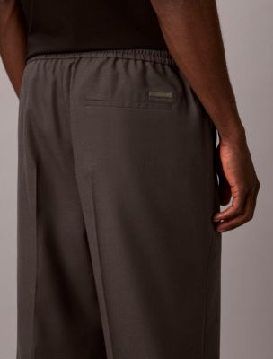 Мужские зауженные брюки Calvin Klein из шерстяной смеси, цвет: Пепельный — фото 4