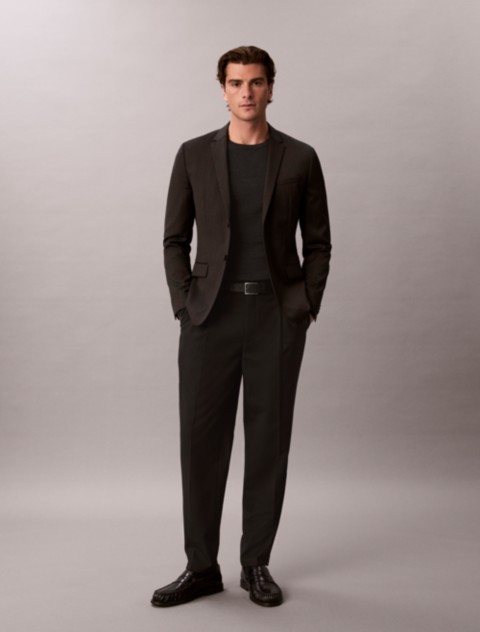 Мужские брюки Calvin Klein Tapered Pleated Wool Blend Pants