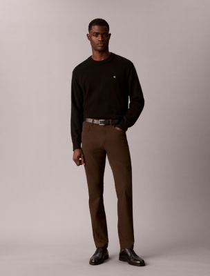 Slim Tech Dobby 5-Pocket Pants, Dark Coffee