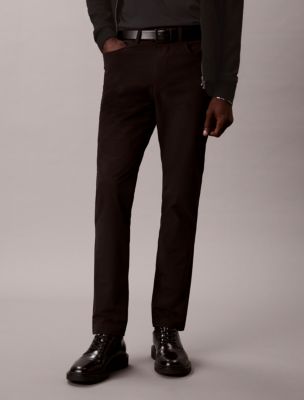Мужские брюки Calvin Klein Slim Tech Dobby 5-Pocket, цвет: Чёрный — фото 3