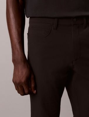 Мужские брюки Calvin Klein Slim Tech Dobby 5-Pocket, цвет: Чёрный — фото 4