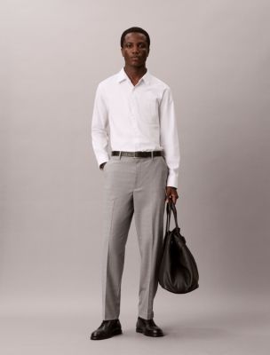 Мужские брюки Calvin Klein узкого кроя в клетку с 4 карманами, цвет: Туманный — фото 1