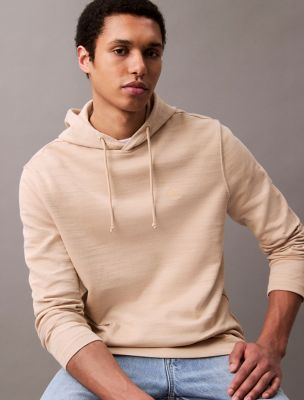 Cotton Blend Ribbed Classic Hoodie, Irish Cream