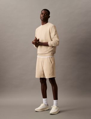 Washed Terry Shorts, White Pepper