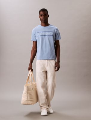 Stripe Logo Graphic Classic T-Shirt, Faded Denim
