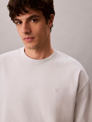 Distressed Monologo Graphic Relaxed T-Shirt, Marble Gray