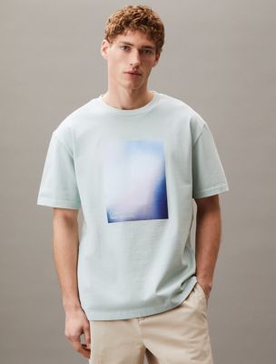 Washed Print Logo Relaxed T-Shirt, Harbor Gray