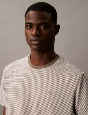 Smooth Cotton Stripe Classic T-Shirt | Calvin Klein