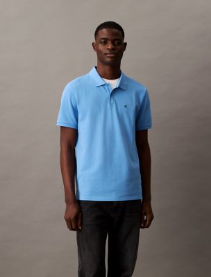 Cotton Pique Classic Polo Shirt , Silver Lake Blue