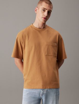 Cotton Relaxed T-Shirt, Tobacco Brown