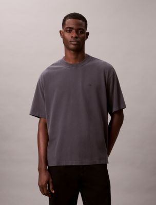 Cotton Jersey Monogram Logo Relaxed T-Shirt , Ebony
