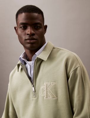 ◆MLB◆Classic Monogram Fleece Jumper 全板パターン 中軽量4色 1/4 Zip Sweatshirt with embroidered logo [PA025-ST253HRW