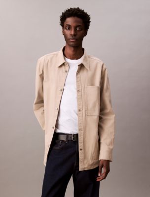Canvas Relaxed Shirt Jacket , Aluminum