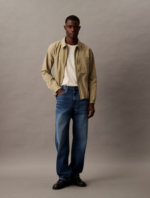 Cotton Blend Zip Classic Shirt Jacket | Calvin Klein