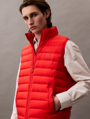 Nylon Puffer Vest, Red Alert