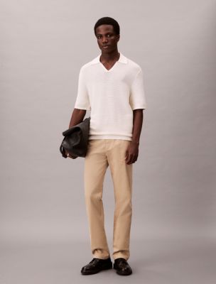 Standard Straight Chino Pants, White Pepper