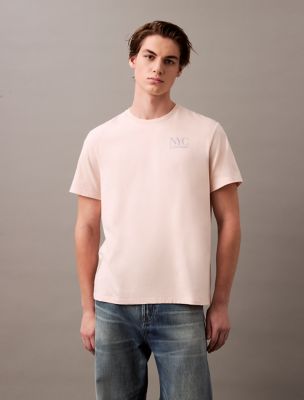 NYC Logo Graphic Classic T-Shirt, Silver Peony