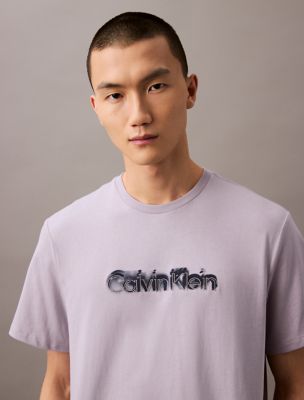 Airbrush Logo Graphic Relaxed T-Shirt, Lilac Gray