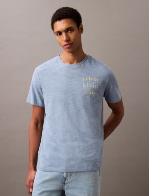 Spaced Logo Graphic Classic T-Shirt, Faded Denim