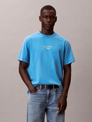 Acid Wash Logo Graphic Classic T-Shirt, French Blue