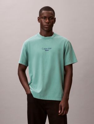 Acid Wash Logo Graphic Classic T-Shirt, Wild Green 