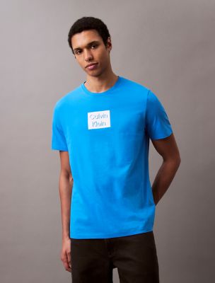 T-shirt classique à imprimé de logo Box, bleu français
