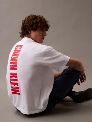 Vertical Logo Graphic Classic T-Shirt, Brilliant White