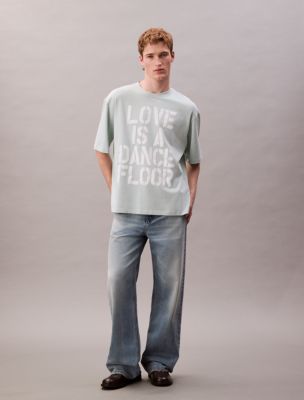 Pride Love Is A Dance Floor Graphic Relaxed T-Shirt, Tropic Aqua