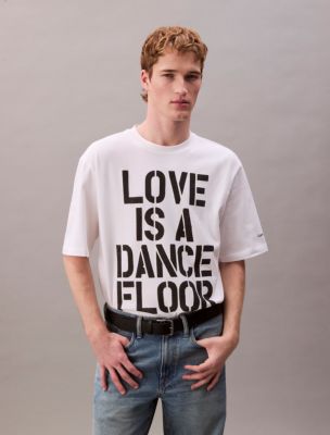 Pride Love Is A Dance Floor Graphic Relaxed T-Shirt, Bright White