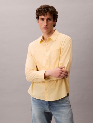 Cotton Poplin Relaxed Button-Down Shirt , Sunlight