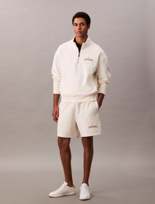 Embroidered Logo French Terry Shorts, Tofu