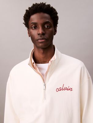 Embroidered Logo French Terry Quarter Zip Sweatshirt