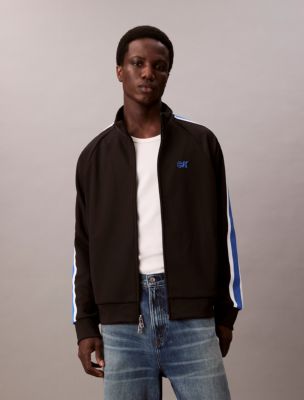 Stretch Twill Track Jacket, Black