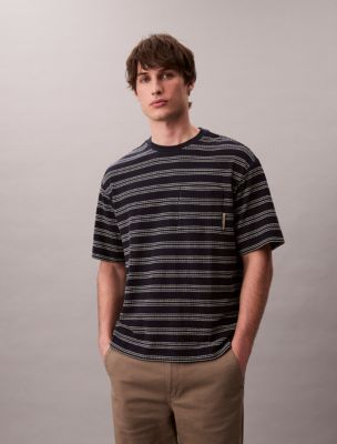 Stripe Jacquard Relaxed T-Shirt, Night Sky