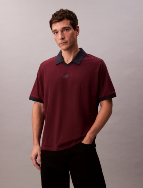 Мужские рубашки Calvin Klein Sport Monogram Logo Classic Polo Shirt